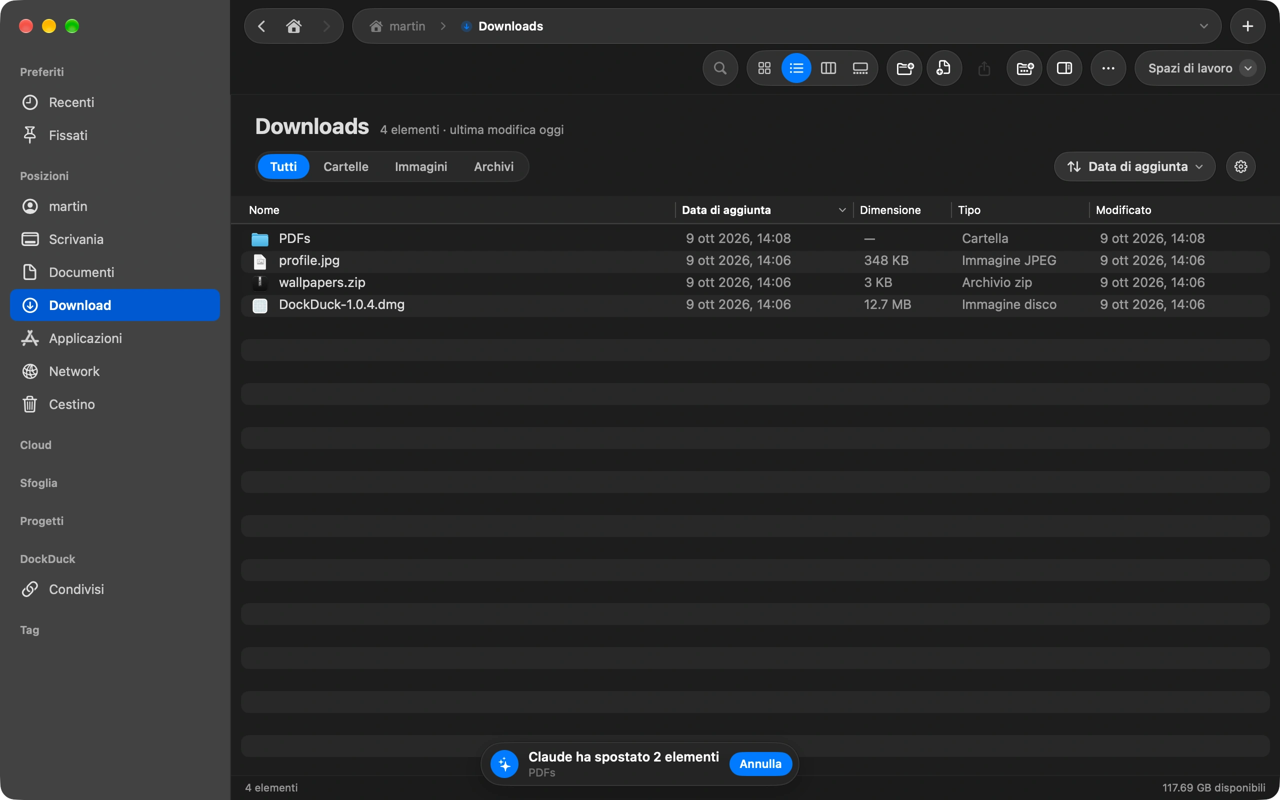 Come far organizzare a Claude i file del tuo Mac