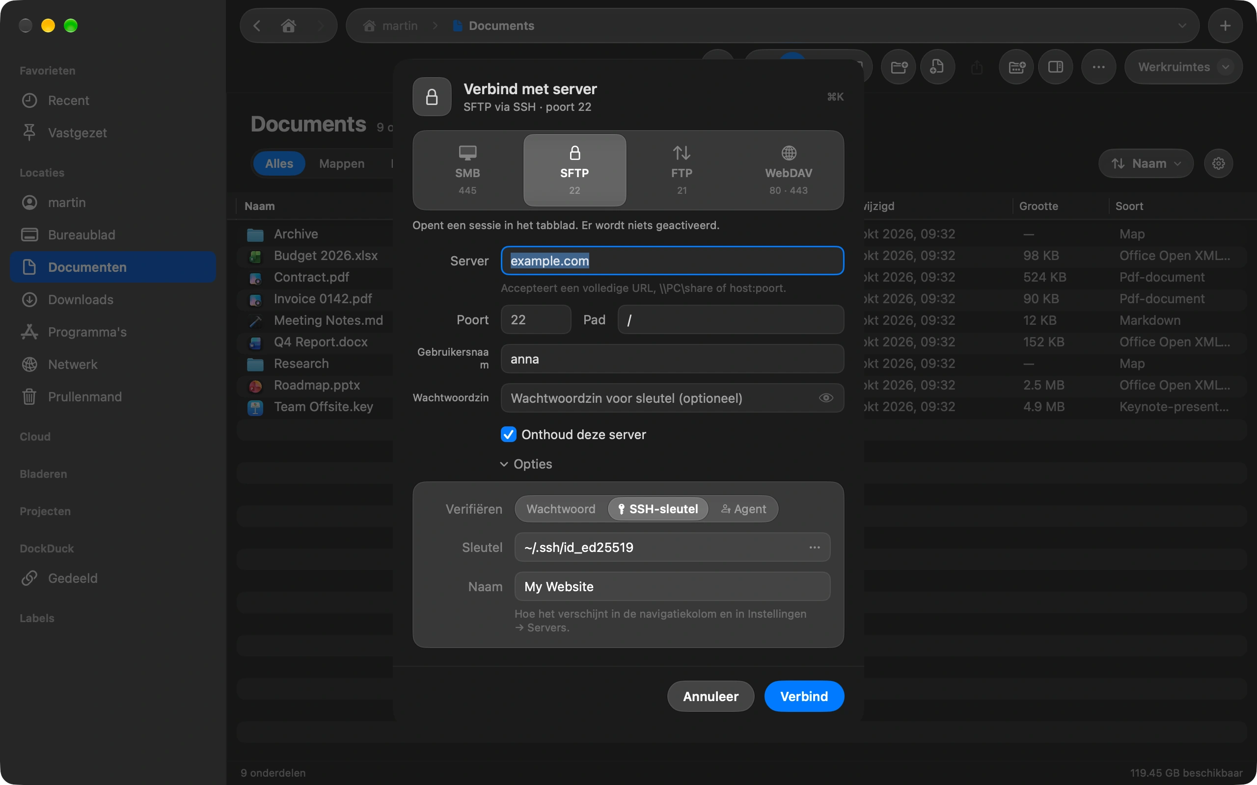 How to connect to an SFTP server with an SSH key on your Mac