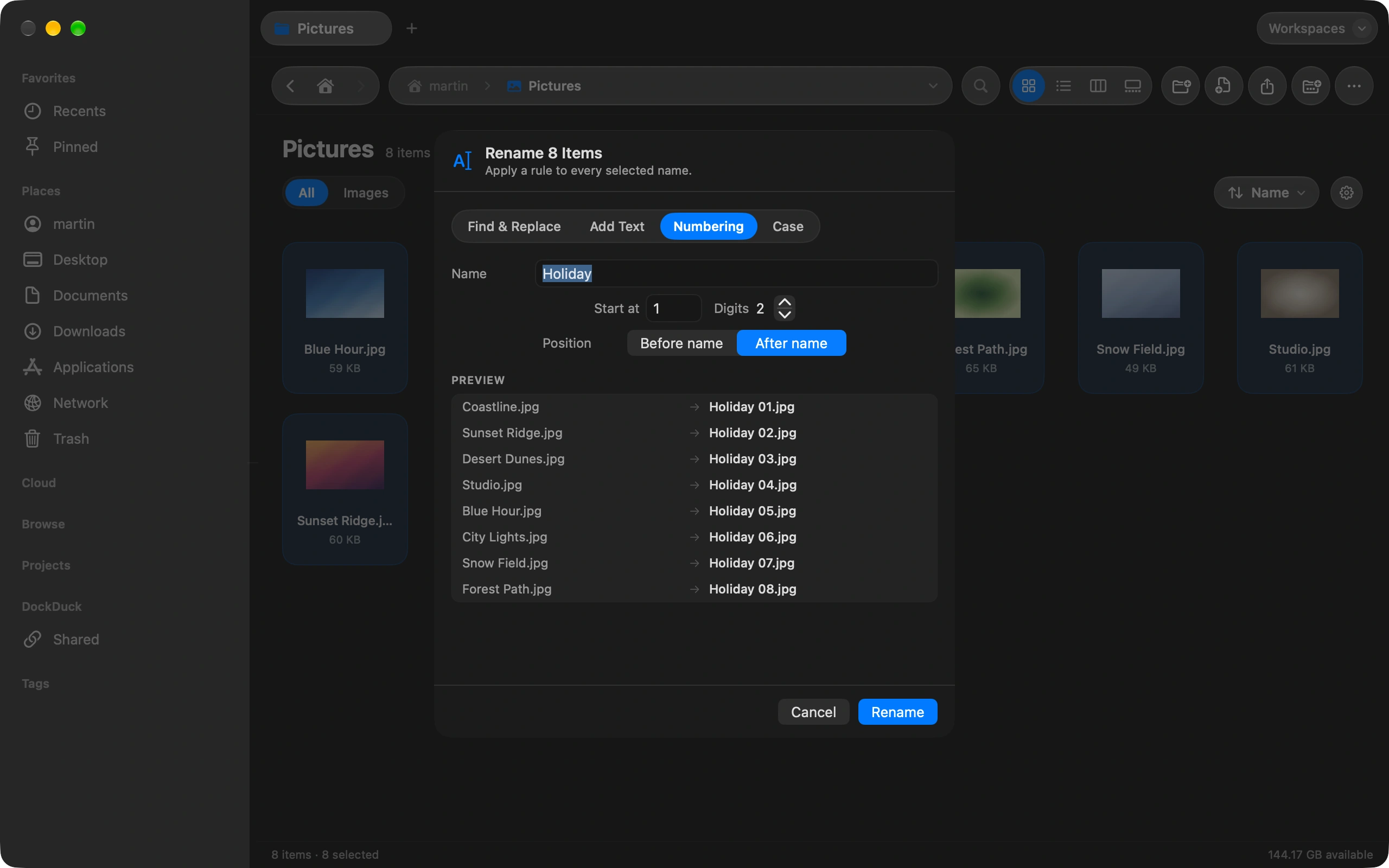 How to rename many files at once