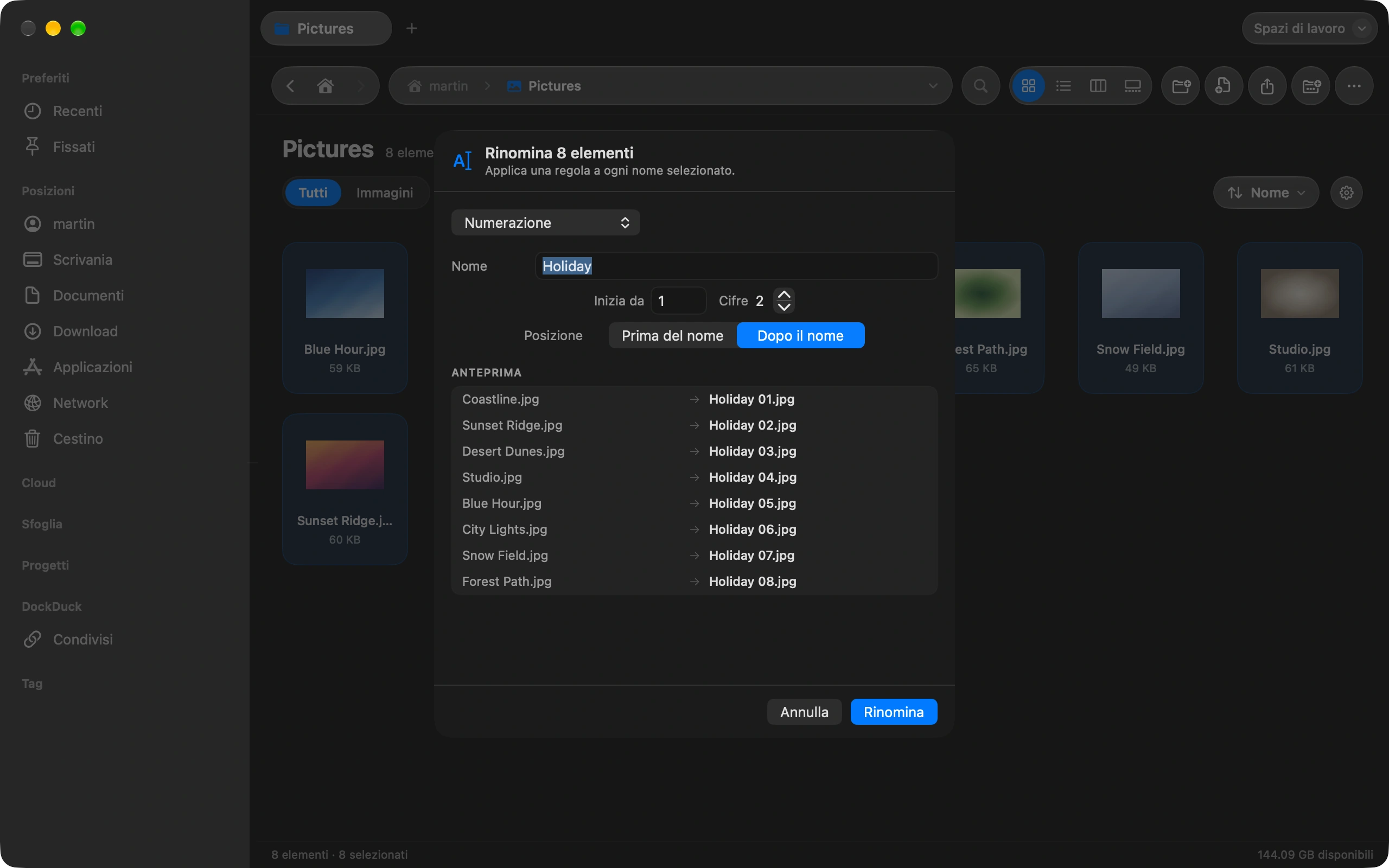 Come rinominare molti file in una volta