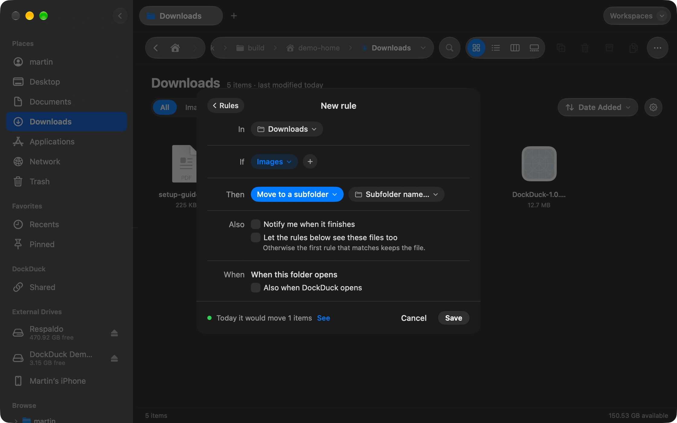 Downloads files itself.