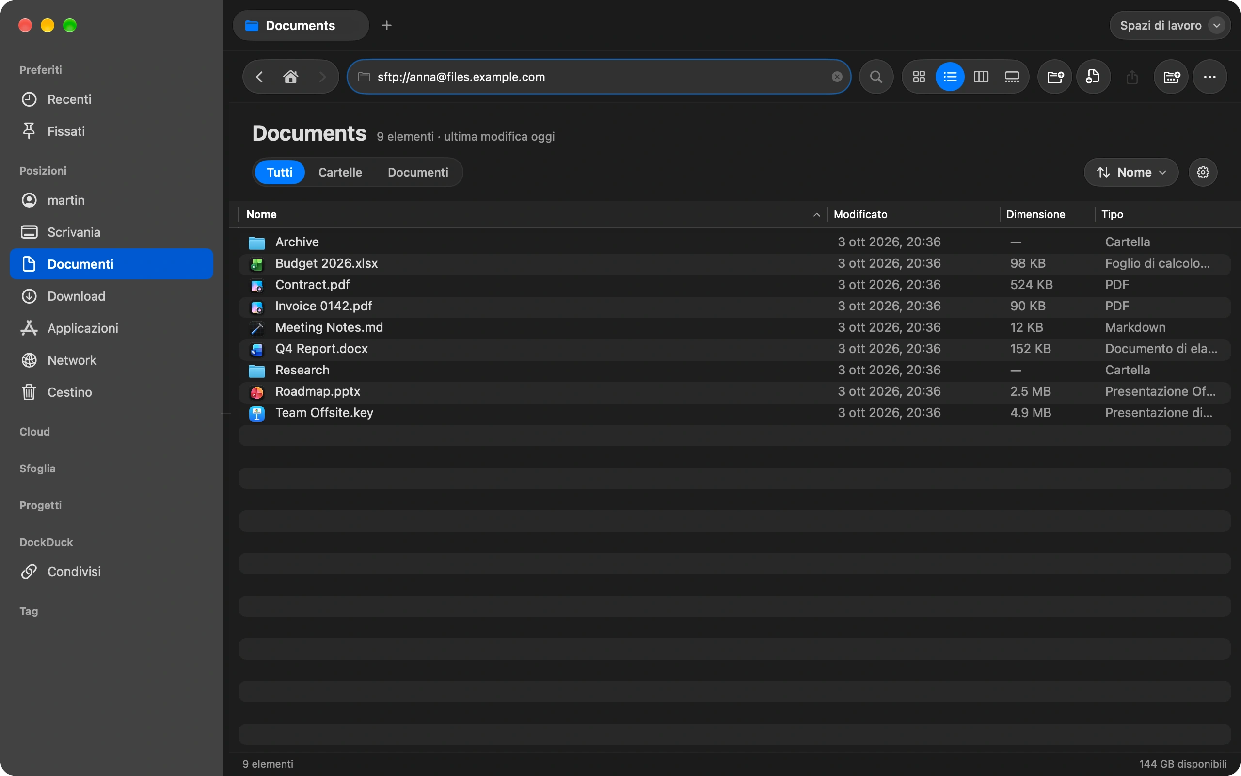 Digita l’indirizzo: Usa la scorciatoia per andare nella barra degli indirizzi e scrivi il server, come sftp://utente@esempio.com. Premi Invio.